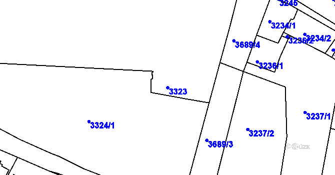 Parcela st. 3323 v KÚ Kutná Hora, Katastrální mapa