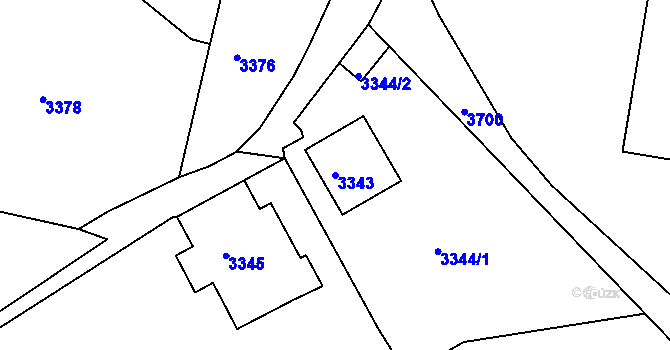 Parcela st. 3343 v KÚ Kutná Hora, Katastrální mapa