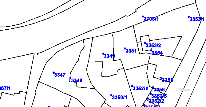 Parcela st. 3349 v KÚ Kutná Hora, Katastrální mapa