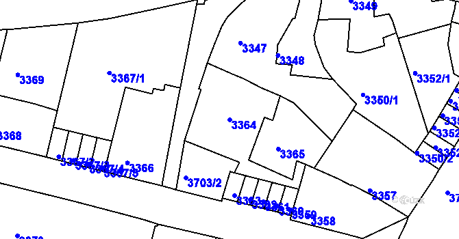 Parcela st. 3364 v KÚ Kutná Hora, Katastrální mapa