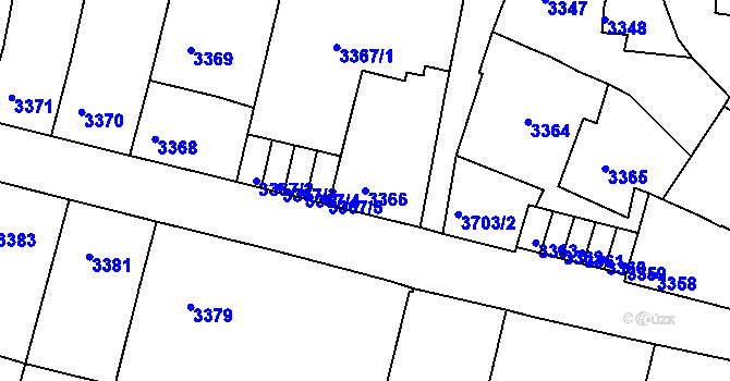 Parcela st. 3366 v KÚ Kutná Hora, Katastrální mapa
