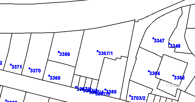 Parcela st. 3367/1 v KÚ Kutná Hora, Katastrální mapa
