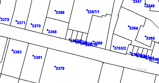 Parcela st. 3367/4 v KÚ Kutná Hora, Katastrální mapa