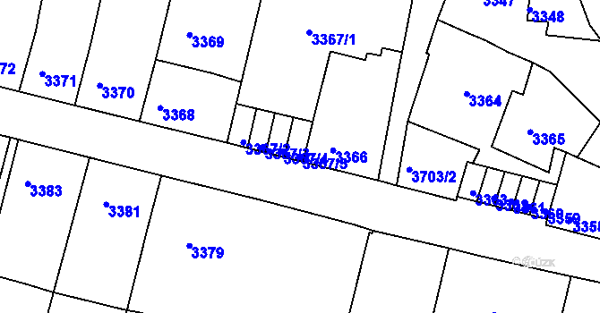 Parcela st. 3367/5 v KÚ Kutná Hora, Katastrální mapa