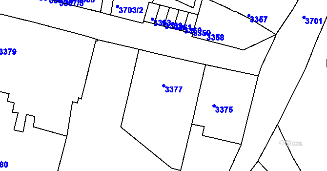 Parcela st. 3377 v KÚ Kutná Hora, Katastrální mapa