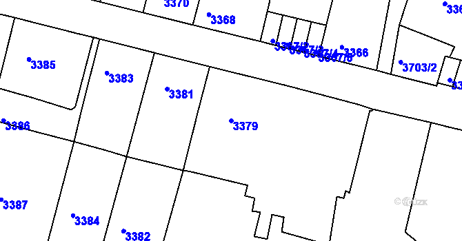 Parcela st. 3379 v KÚ Kutná Hora, Katastrální mapa