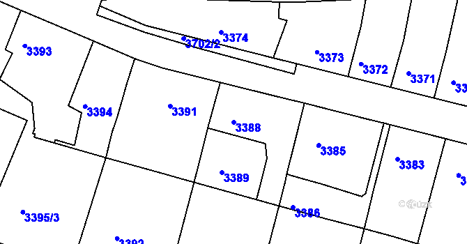 Parcela st. 3388 v KÚ Kutná Hora, Katastrální mapa
