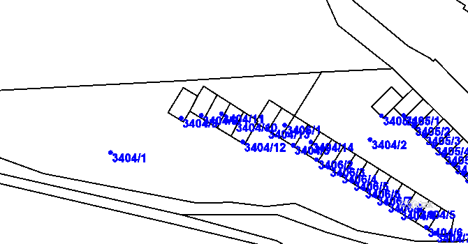Parcela st. 3404/10 v KÚ Kutná Hora, Katastrální mapa