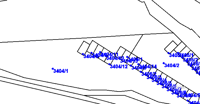 Parcela st. 3404/11 v KÚ Kutná Hora, Katastrální mapa