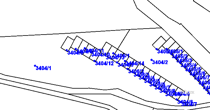 Parcela st. 3404/13 v KÚ Kutná Hora, Katastrální mapa
