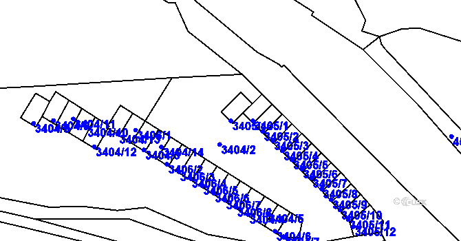 Parcela st. 3405/13 v KÚ Kutná Hora, Katastrální mapa