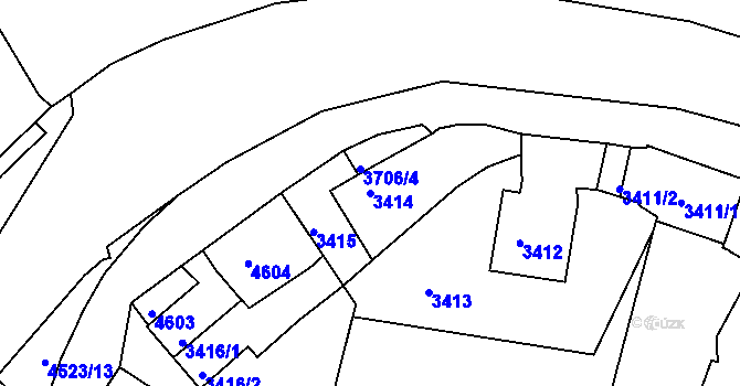 Parcela st. 3414 v KÚ Kutná Hora, Katastrální mapa