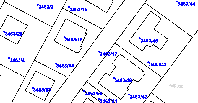 Parcela st. 3463/17 v KÚ Kutná Hora, Katastrální mapa