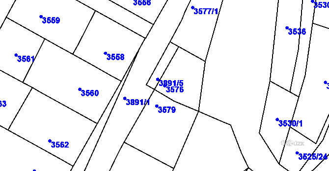 Parcela st. 3576 v KÚ Kutná Hora, Katastrální mapa