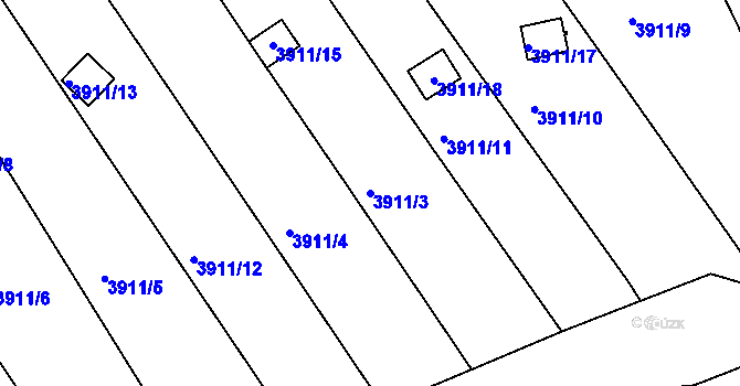 Parcela st. 3911/3 v KÚ Kutná Hora, Katastrální mapa