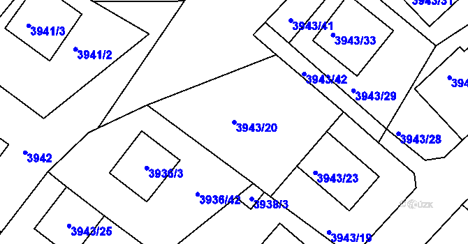 Parcela st. 3943/20 v KÚ Kutná Hora, Katastrální mapa