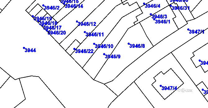 Parcela st. 3946/9 v KÚ Kutná Hora, Katastrální mapa