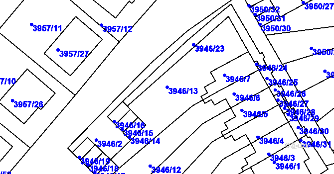 Parcela st. 3946/13 v KÚ Kutná Hora, Katastrální mapa