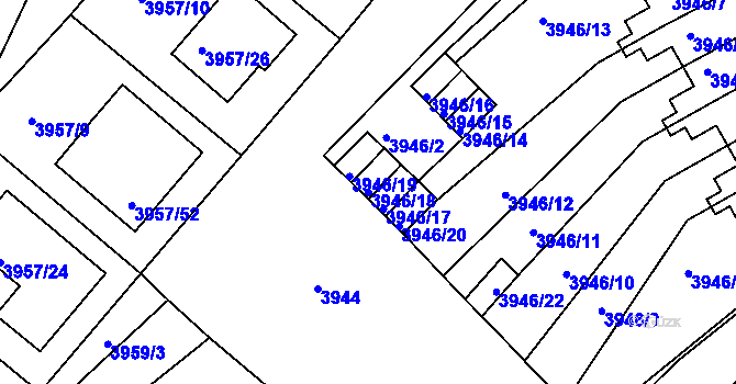 Parcela st. 3946/18 v KÚ Kutná Hora, Katastrální mapa