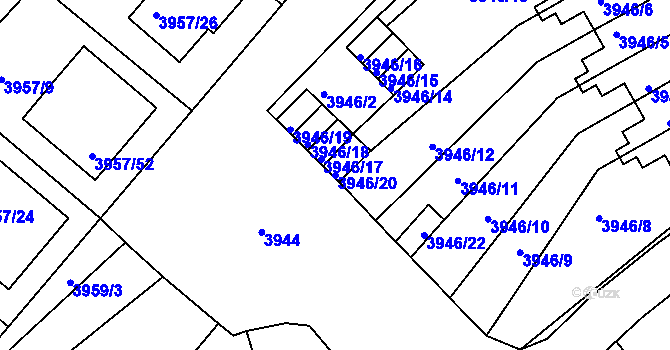 Parcela st. 3946/20 v KÚ Kutná Hora, Katastrální mapa