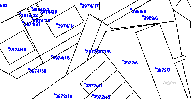 Parcela st. 3972/8 v KÚ Kutná Hora, Katastrální mapa