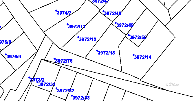 Parcela st. 3972/13 v KÚ Kutná Hora, Katastrální mapa