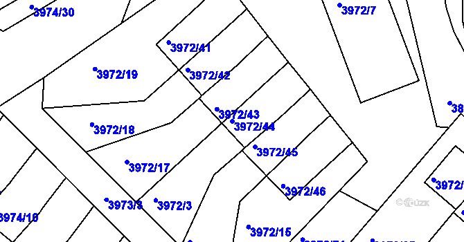 Parcela st. 3972/44 v KÚ Kutná Hora, Katastrální mapa