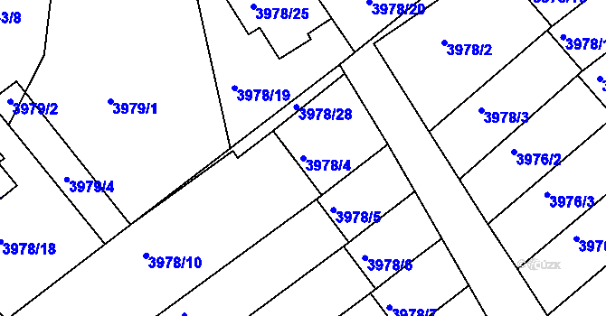 Parcela st. 3978/4 v KÚ Kutná Hora, Katastrální mapa