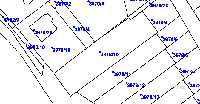 Parcela st. 3978/10 v KÚ Kutná Hora, Katastrální mapa