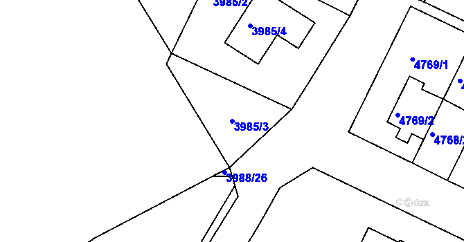 Parcela st. 3985/3 v KÚ Kutná Hora, Katastrální mapa