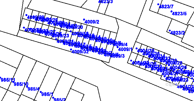 Parcela st. 4009/7 v KÚ Kutná Hora, Katastrální mapa