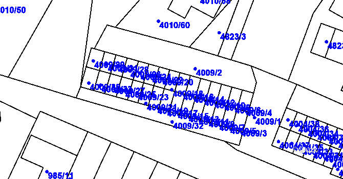 Parcela st. 4009/18 v KÚ Kutná Hora, Katastrální mapa