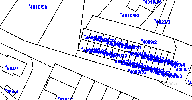Parcela st. 4009/27 v KÚ Kutná Hora, Katastrální mapa