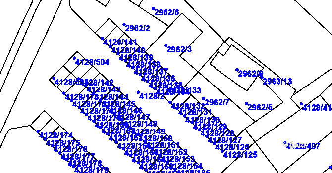 Parcela st. 4128/133 v KÚ Kutná Hora, Katastrální mapa