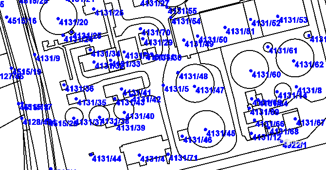 Parcela st. 4131/5 v KÚ Kutná Hora, Katastrální mapa