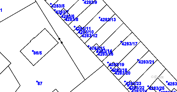 Parcela st. 4283/15 v KÚ Kutná Hora, Katastrální mapa
