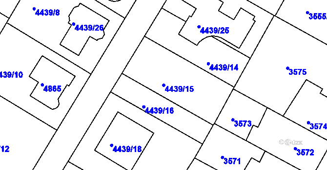 Parcela st. 4439/15 v KÚ Kutná Hora, Katastrální mapa