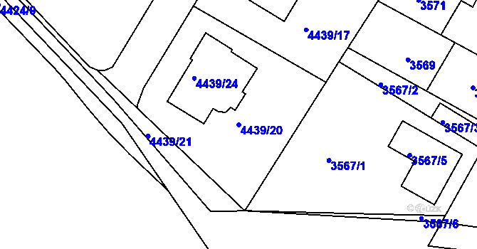 Parcela st. 4439/20 v KÚ Kutná Hora, Katastrální mapa