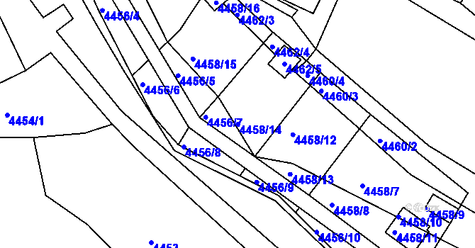 Parcela st. 4458/14 v KÚ Kutná Hora, Katastrální mapa