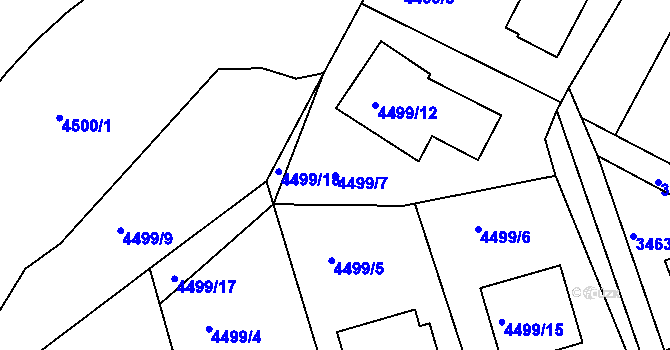 Parcela st. 4499/7 v KÚ Kutná Hora, Katastrální mapa