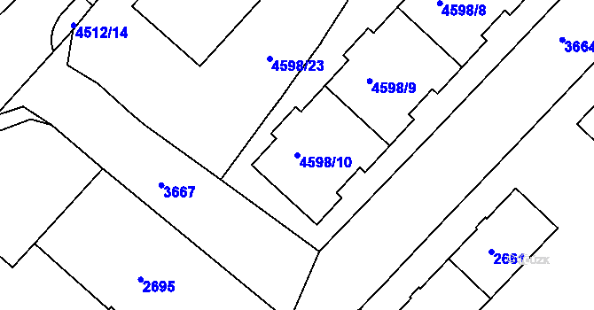 Parcela st. 4598/10 v KÚ Kutná Hora, Katastrální mapa