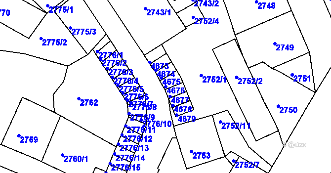 Parcela st. 4676 v KÚ Kutná Hora, Katastrální mapa