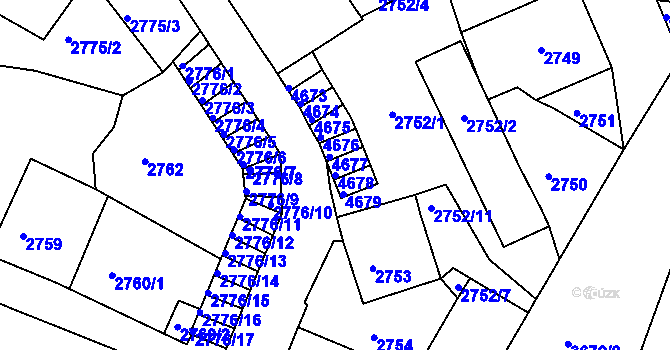 Parcela st. 4678 v KÚ Kutná Hora, Katastrální mapa