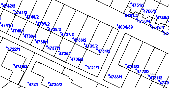 Parcela st. 4735/2 v KÚ Kutná Hora, Katastrální mapa