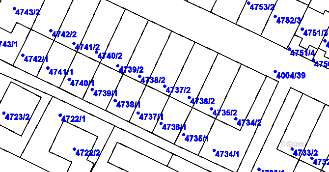 Parcela st. 4737/2 v KÚ Kutná Hora, Katastrální mapa