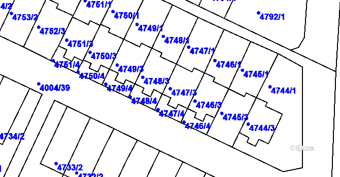 Parcela st. 4747/3 v KÚ Kutná Hora, Katastrální mapa