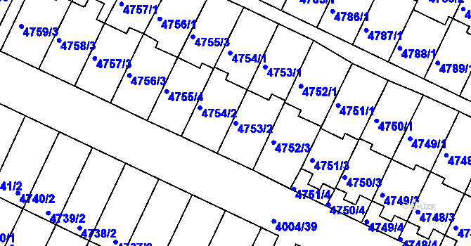 Parcela st. 4753/2 v KÚ Kutná Hora, Katastrální mapa