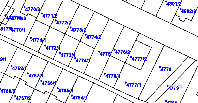 Parcela st. 4775 v KÚ Kutná Hora, Katastrální mapa