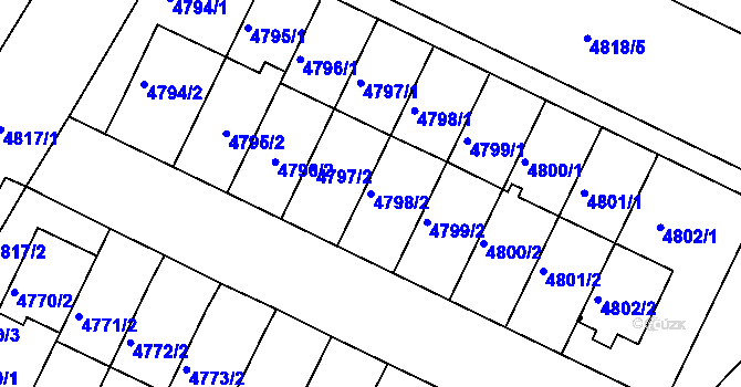 Parcela st. 4798/2 v KÚ Kutná Hora, Katastrální mapa