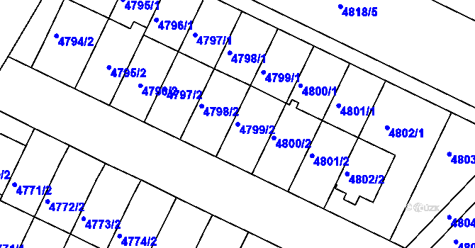 Parcela st. 4799/2 v KÚ Kutná Hora, Katastrální mapa